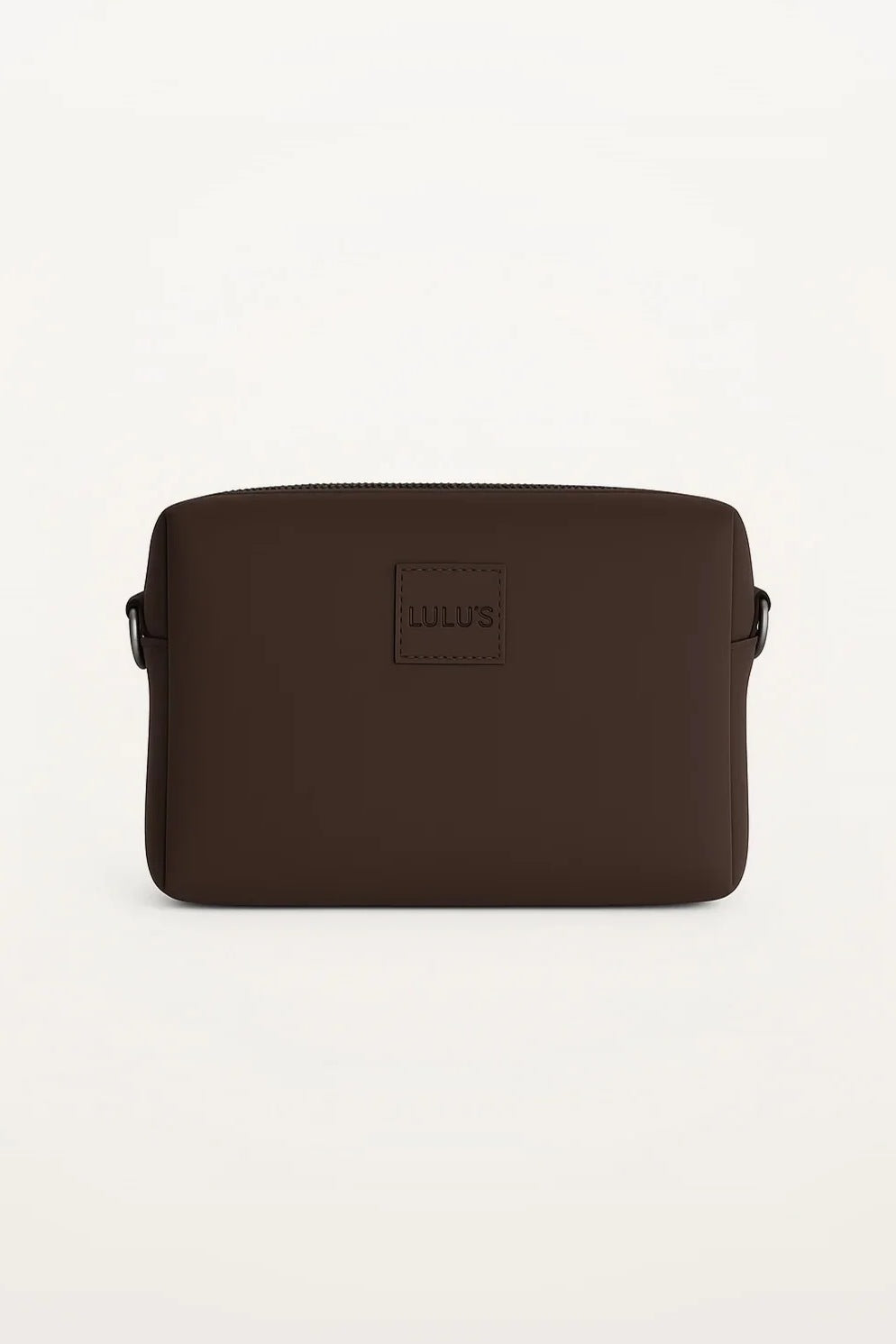 Lulu's from Cali horizontal dog walking pouch in Espresso Brown, front view