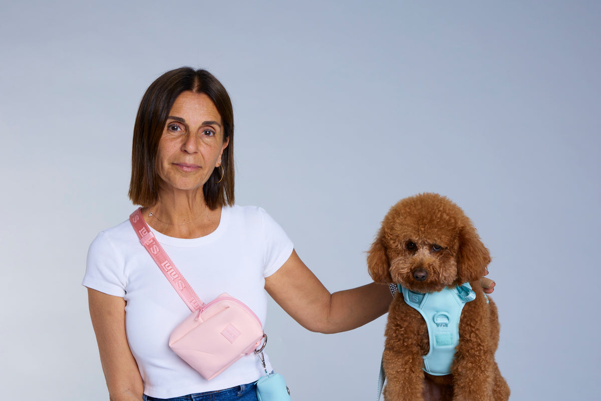 Elian, founder of LULU'S from Cali, with her poodle Lulu.