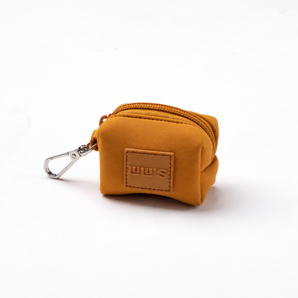 Sand Orange Lulu’s from Cali dog waste bag pouch with clip-on carabiner