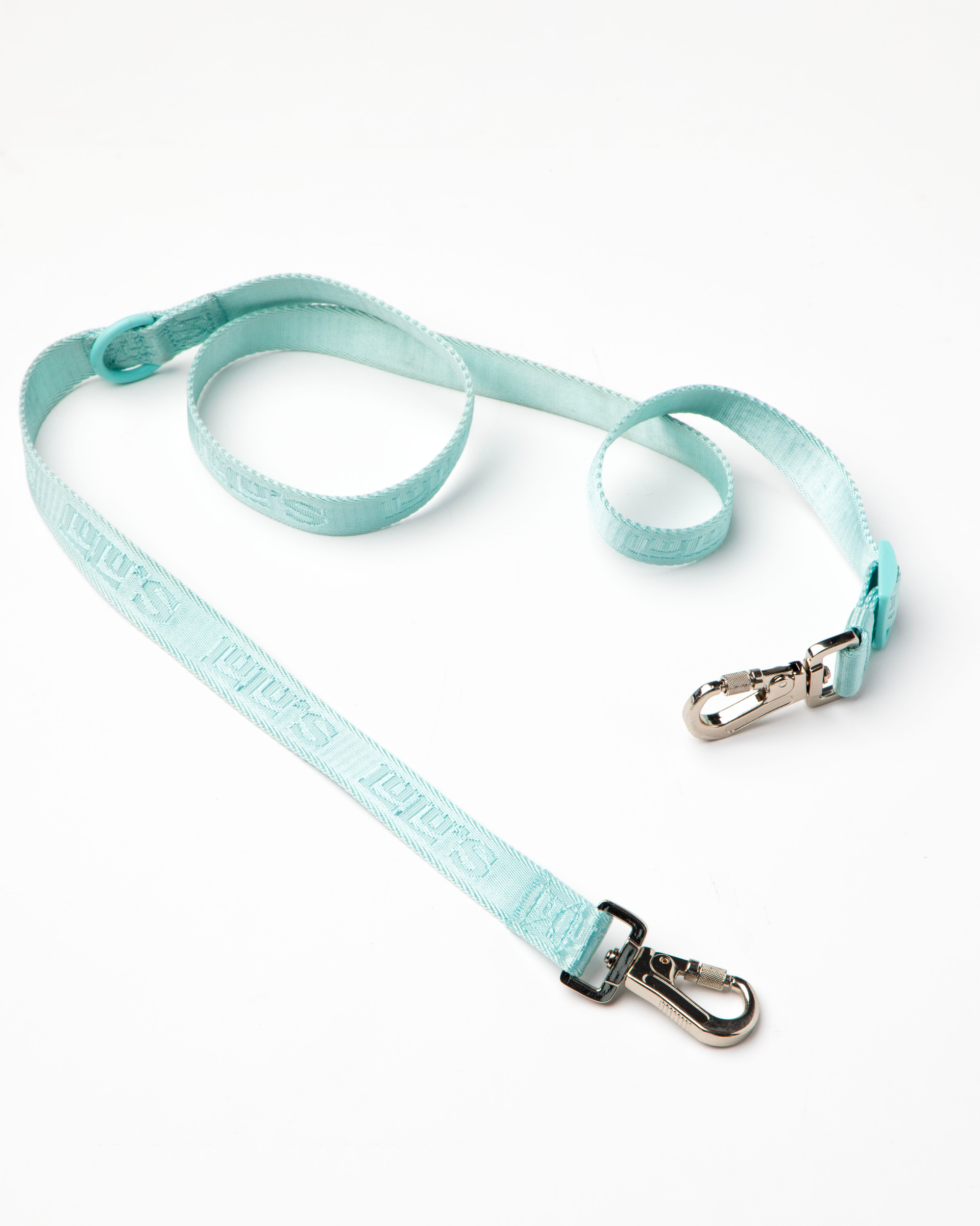 Cali Blue leash extension with metal clips at both ends.