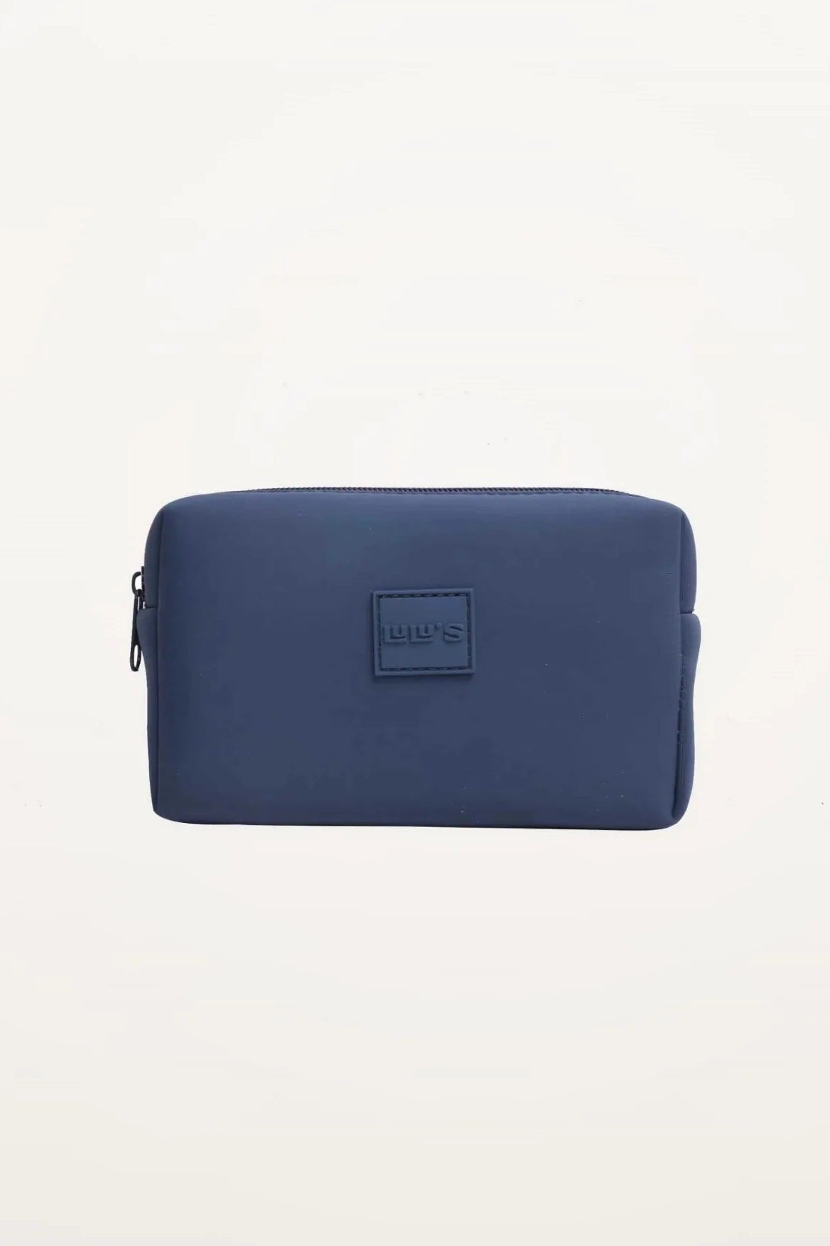 Lulu's from Cali horizontal dog walking pouch in Blueberry Blue, front view