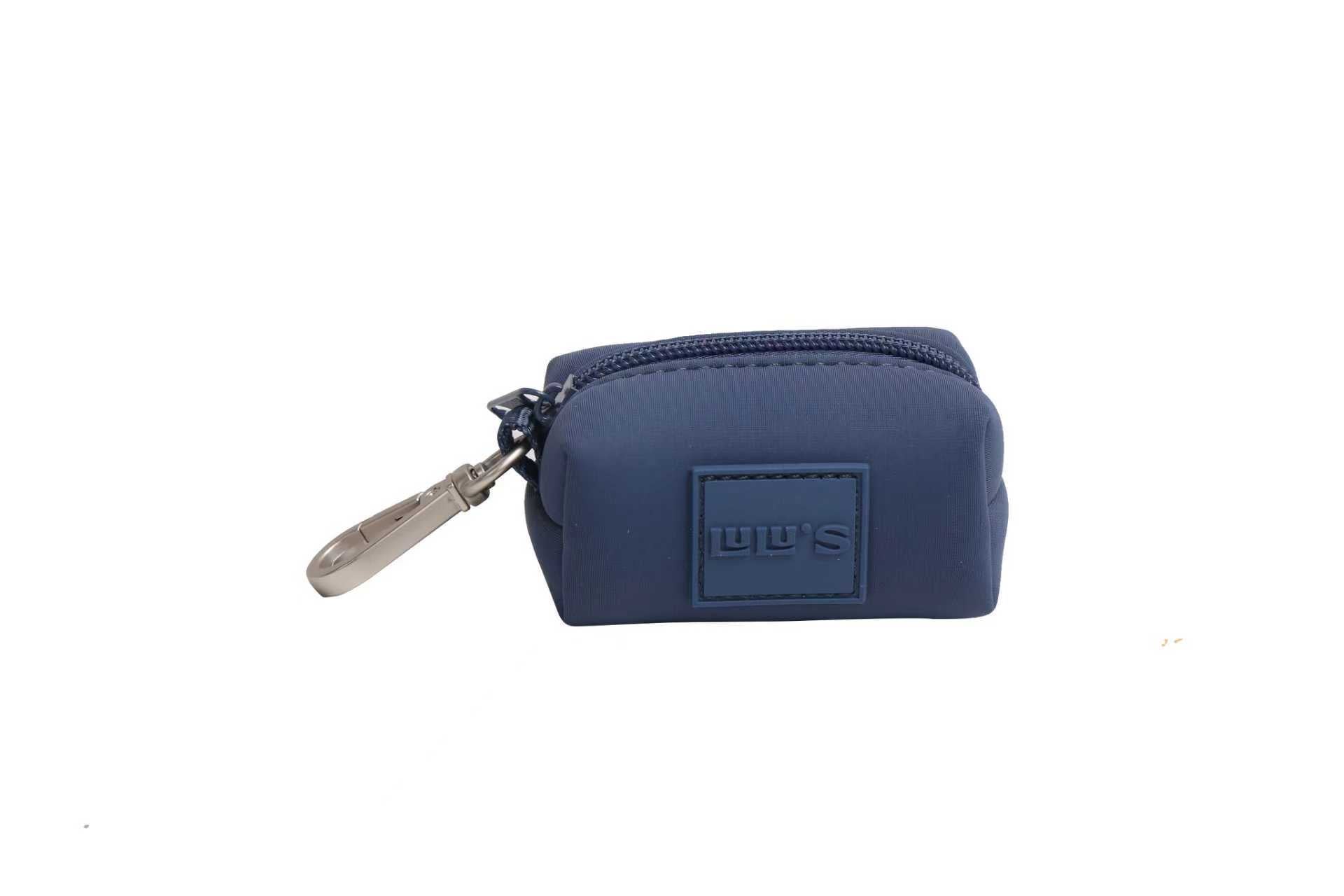 Lulu's blueberry blue waste bag pouch with silver clip