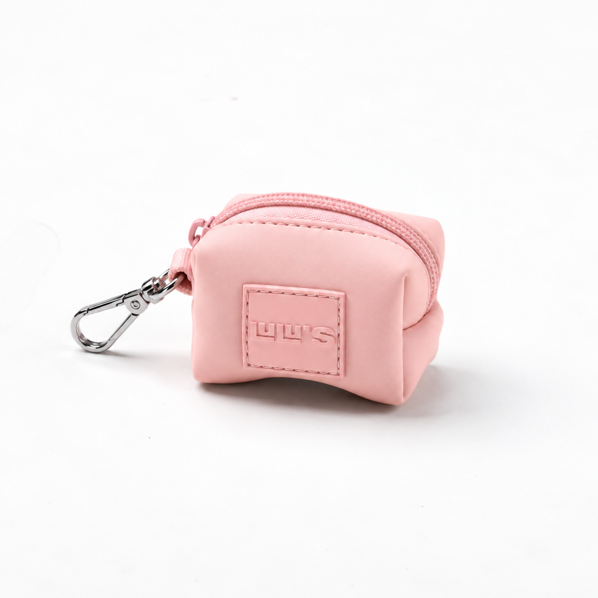 Blush Pink Lulu’s from Cali dog waste bag pouch with clip-on carabiner